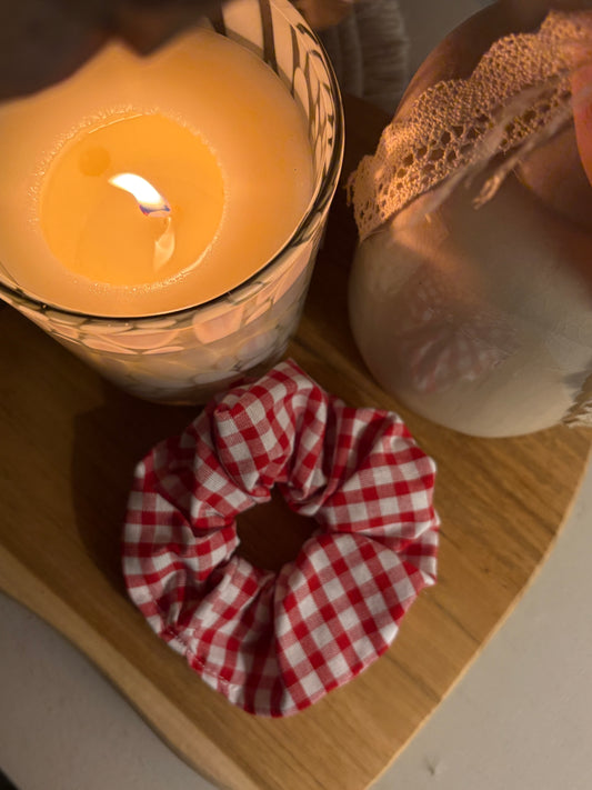 Chouchou vichy rouge