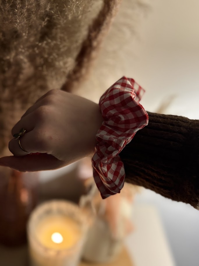 Chouchou vichy rouge